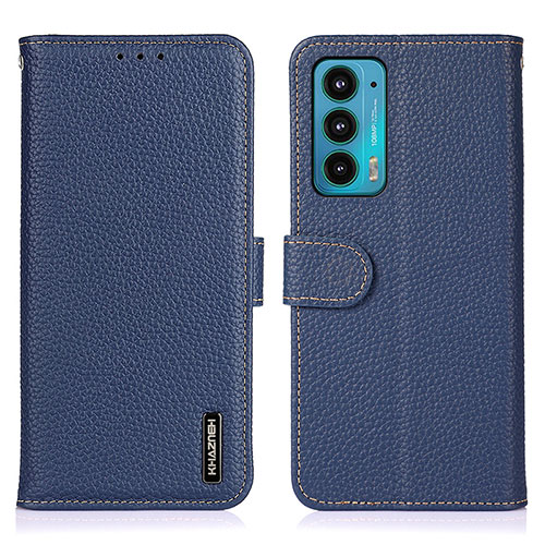 Leather Case Stands Flip Cover Holder B01H for Motorola Moto Edge 20 5G Blue