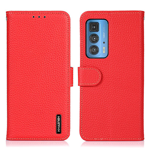 Leather Case Stands Flip Cover Holder B01H for Motorola Moto Edge 20 Pro 5G Red