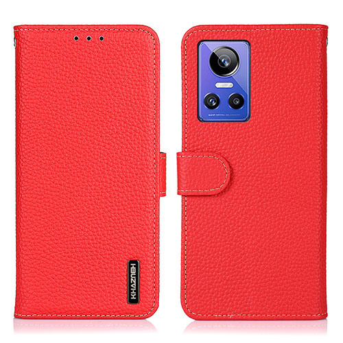 Leather Case Stands Flip Cover Holder B01H for Realme GT Neo3 5G Red