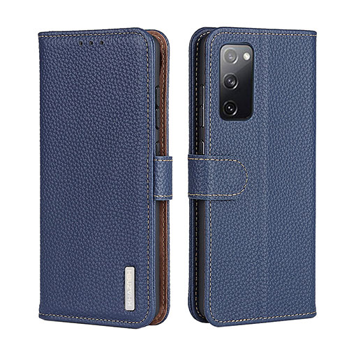 Leather Case Stands Flip Cover Holder B01H for Samsung Galaxy A02s Blue