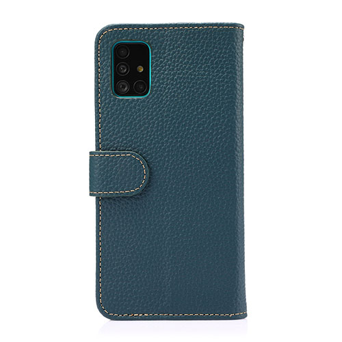 Leather Case Stands Flip Cover Holder B01H for Samsung Galaxy A51 4G Green