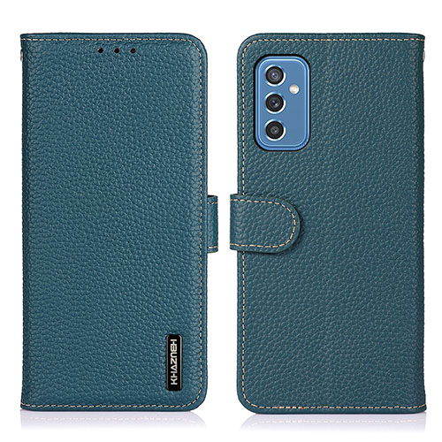 Leather Case Stands Flip Cover Holder B01H for Samsung Galaxy M52 5G Green