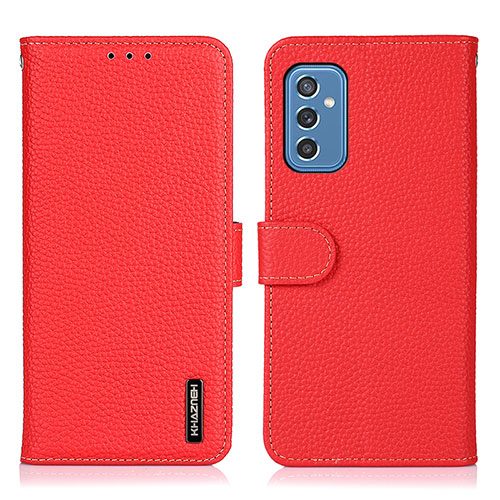 Leather Case Stands Flip Cover Holder B01H for Samsung Galaxy M52 5G Red