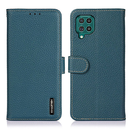 Leather Case Stands Flip Cover Holder B01H for Samsung Galaxy M62 4G Green