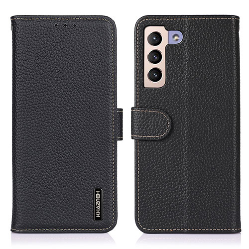 Leather Case Stands Flip Cover Holder B01H for Samsung Galaxy S21 5G Black