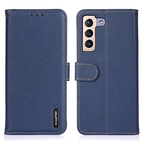 Leather Case Stands Flip Cover Holder B01H for Samsung Galaxy S21 5G Blue