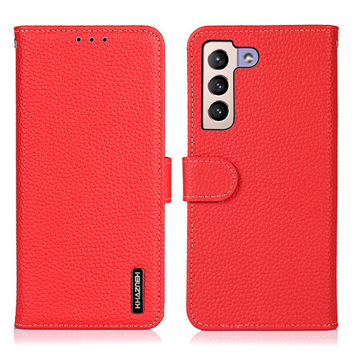 Leather Case Stands Flip Cover Holder B01H for Samsung Galaxy S21 5G Red