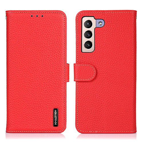 Leather Case Stands Flip Cover Holder B01H for Samsung Galaxy S21 FE 5G Red