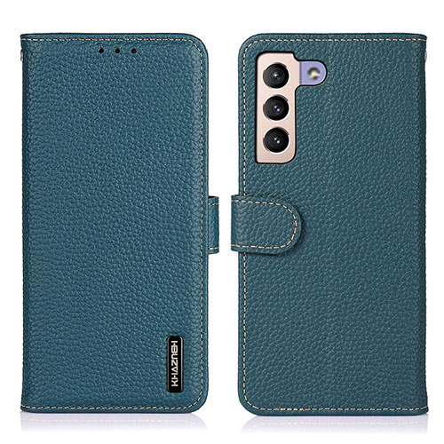 Leather Case Stands Flip Cover Holder B01H for Samsung Galaxy S22 5G Green