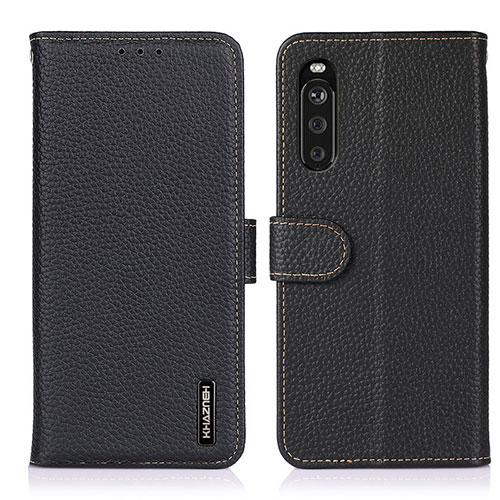 Leather Case Stands Flip Cover Holder B01H for Sony Xperia 10 III Black