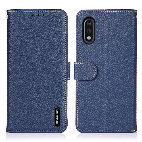 Leather Case Stands Flip Cover Holder B01H for Sony Xperia Ace II SO-41B Blue