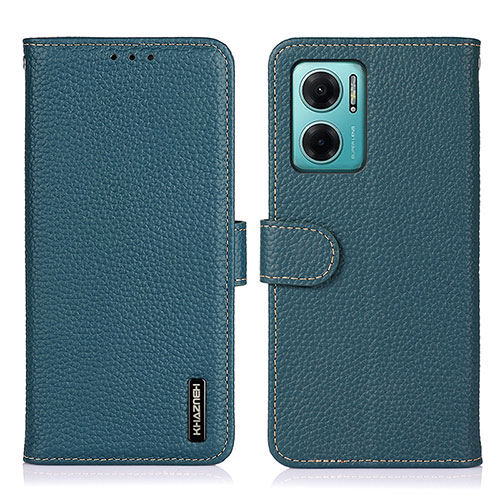 Leather Case Stands Flip Cover Holder B01H for Xiaomi Redmi 10 5G Green