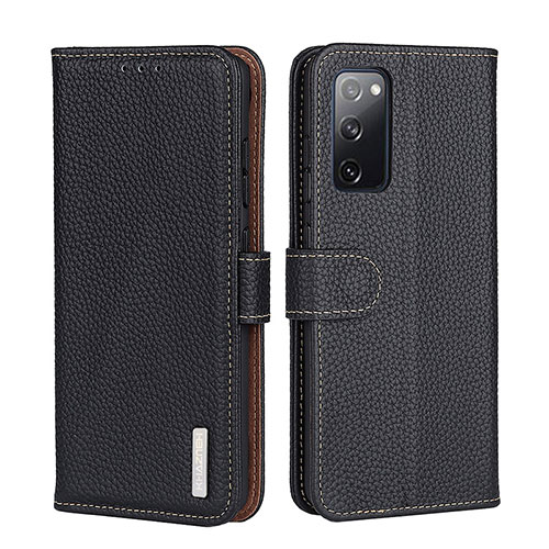 Leather Case Stands Flip Cover Holder B01H for Xiaomi Redmi K30S 5G Black
