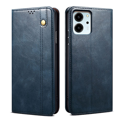 Leather Case Stands Flip Cover Holder B01S for Huawei Honor 80 SE 5G Blue