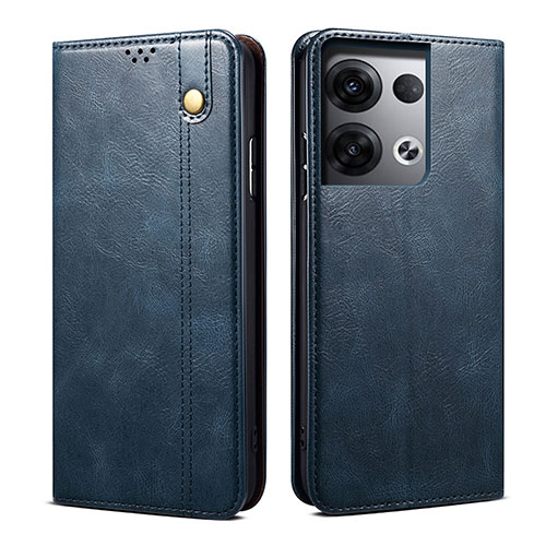 Leather Case Stands Flip Cover Holder B01S for Oppo Reno8 Pro+ Plus 5G Blue
