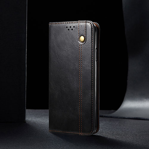 Leather Case Stands Flip Cover Holder B01S for Samsung Galaxy A52 5G Black