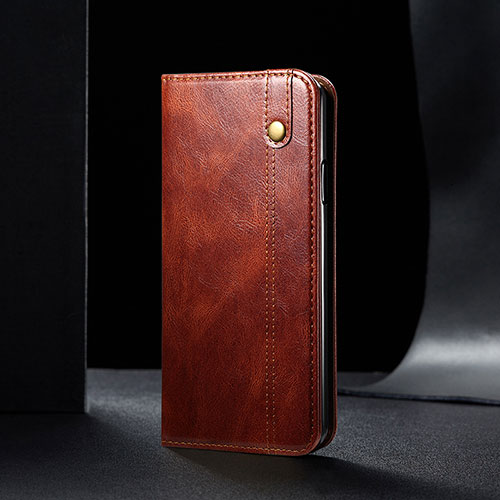 Leather Case Stands Flip Cover Holder B01S for Samsung Galaxy M12 Brown