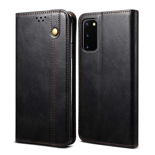 Leather Case Stands Flip Cover Holder B01S for Samsung Galaxy S20 FE 5G Black