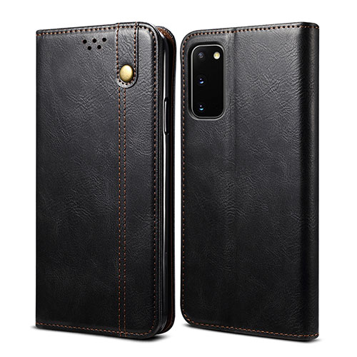 Leather Case Stands Flip Cover Holder B01S for Samsung Galaxy S20 Lite 5G Black
