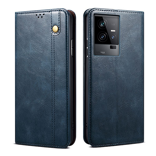Leather Case Stands Flip Cover Holder B01S for Vivo iQOO 11 5G Blue