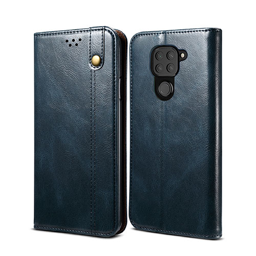 Leather Case Stands Flip Cover Holder B01S for Xiaomi Redmi Note 9 Blue