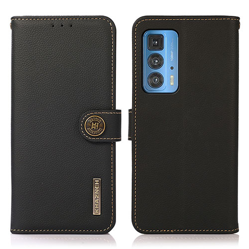Leather Case Stands Flip Cover Holder B02H for Motorola Moto Edge 20 Pro 5G Black