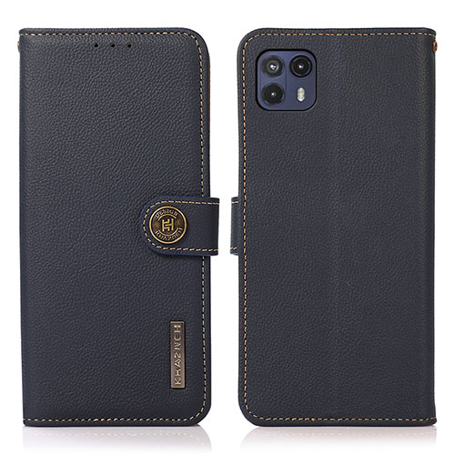 Leather Case Stands Flip Cover Holder B02H for Motorola Moto G50 5G Blue