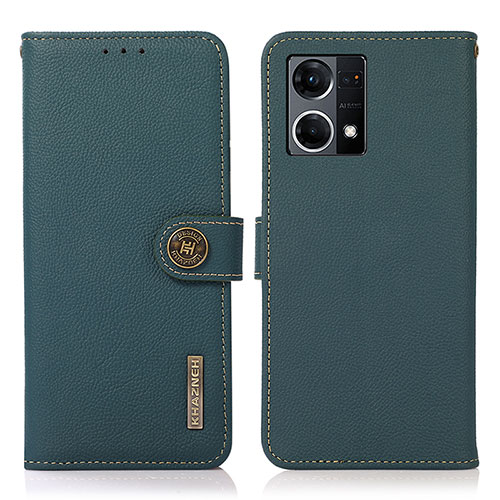 Leather Case Stands Flip Cover Holder B02H for Oppo F21s Pro 4G Green