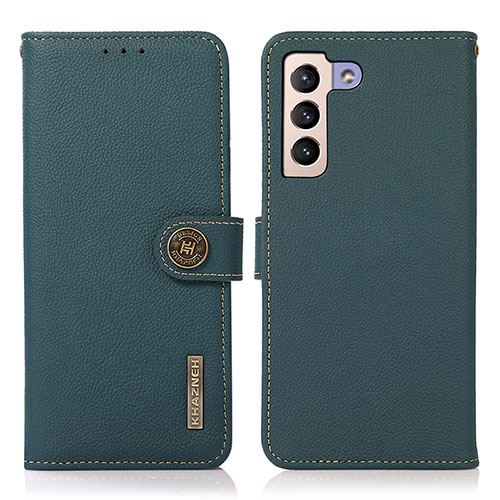 Leather Case Stands Flip Cover Holder B02H for Samsung Galaxy S22 5G Green
