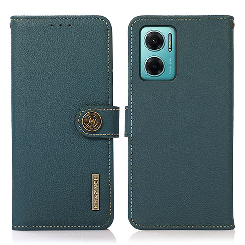 Leather Case Stands Flip Cover Holder B02H for Xiaomi Redmi Note 11E 5G Green