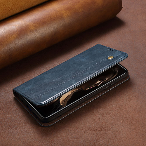 Leather Case Stands Flip Cover Holder B02S for Huawei Honor 60 Pro 5G Blue