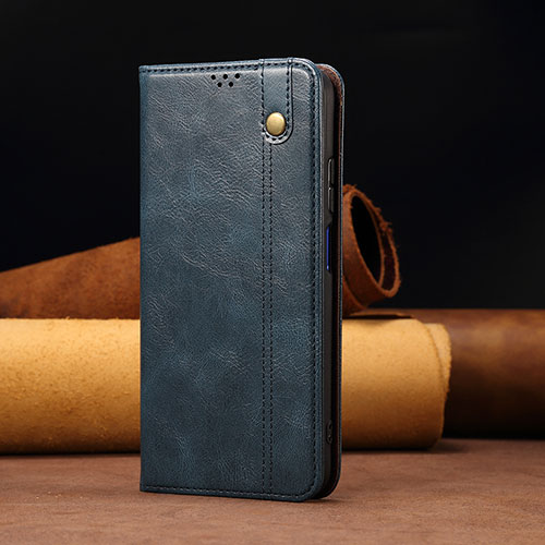 Leather Case Stands Flip Cover Holder B02S for Xiaomi Redmi Note 11 Pro+ Plus 5G Blue