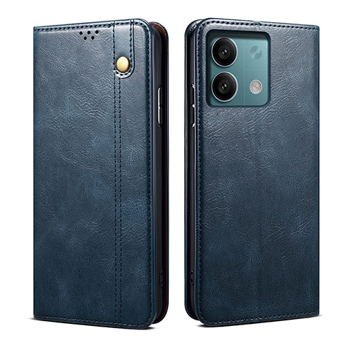 Leather Case Stands Flip Cover Holder B02S for Xiaomi Redmi Note 13 Pro 5G Blue