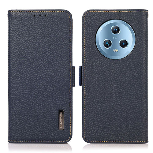 Leather Case Stands Flip Cover Holder B03H for Huawei Honor Magic5 5G Blue