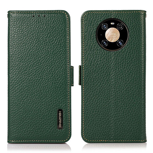 Leather Case Stands Flip Cover Holder B03H for Huawei Mate 40 Pro Green
