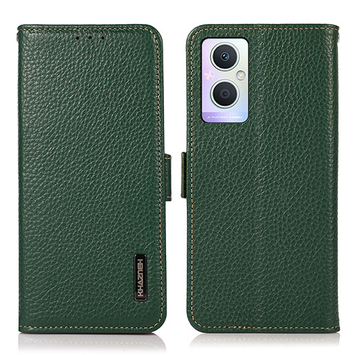 Leather Case Stands Flip Cover Holder B03H for Oppo F21s Pro 5G Green