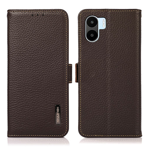 Leather Case Stands Flip Cover Holder B03H for Xiaomi Redmi A2 Brown