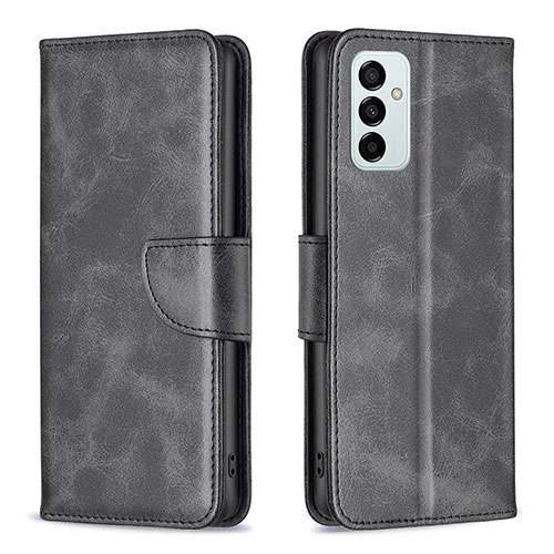 Leather Case Stands Flip Cover Holder B04F for Samsung Galaxy F23 5G Black