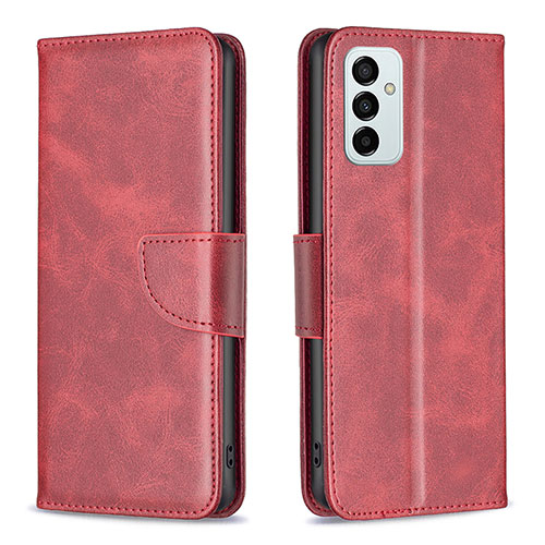 Leather Case Stands Flip Cover Holder B04F for Samsung Galaxy F23 5G Red