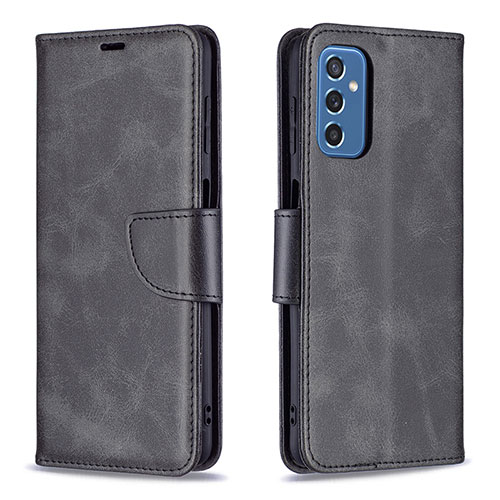 Leather Case Stands Flip Cover Holder B04F for Samsung Galaxy M52 5G Black