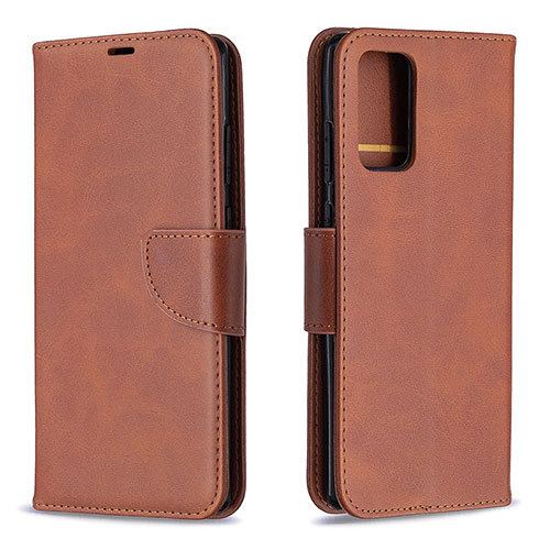 Leather Case Stands Flip Cover Holder B04F for Samsung Galaxy Note 20 5G Brown