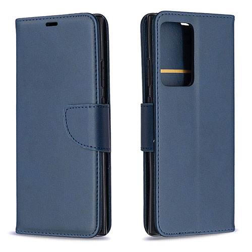 Leather Case Stands Flip Cover Holder B04F for Samsung Galaxy Note 20 Ultra 5G Blue
