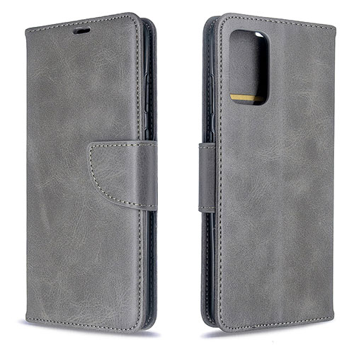 Leather Case Stands Flip Cover Holder B04F for Samsung Galaxy S20 Gray