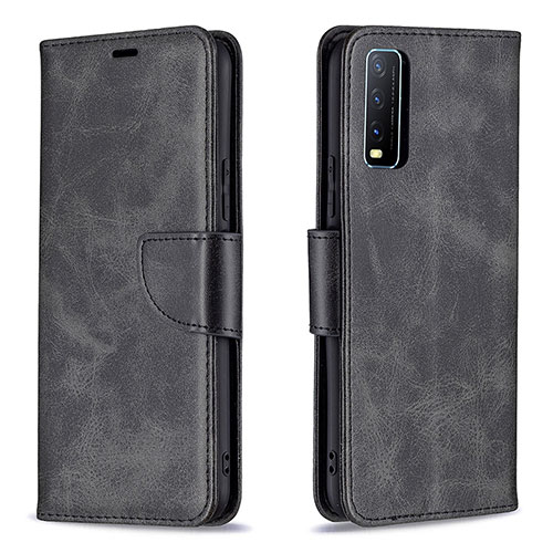 Leather Case Stands Flip Cover Holder B04F for Vivo Y30 Black