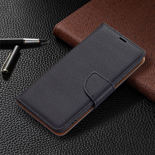 Leather Case Stands Flip Cover Holder B05F for Samsung Galaxy S21 FE 5G Black