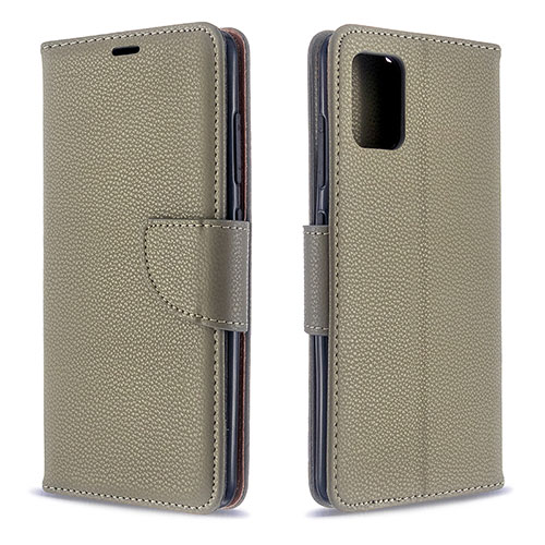 Leather Case Stands Flip Cover Holder B06F for Samsung Galaxy A51 4G Gray