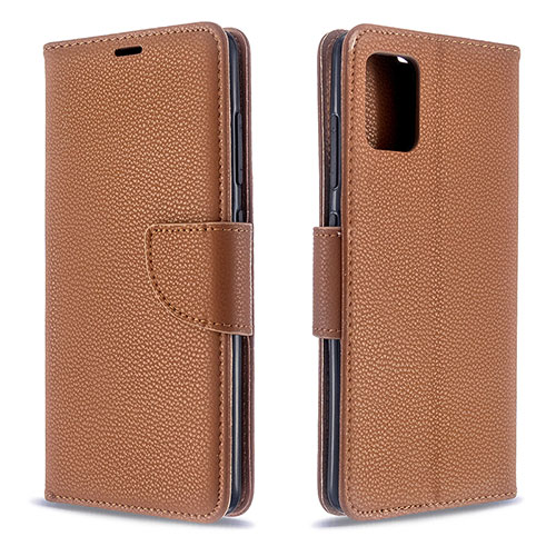 Leather Case Stands Flip Cover Holder B06F for Samsung Galaxy A51 5G Brown