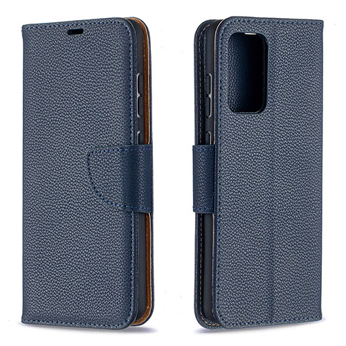 Leather Case Stands Flip Cover Holder B06F for Samsung Galaxy A52 5G Blue