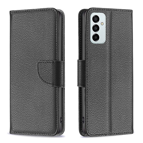 Leather Case Stands Flip Cover Holder B06F for Samsung Galaxy F23 5G Black