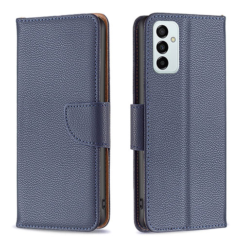 Leather Case Stands Flip Cover Holder B06F for Samsung Galaxy M23 5G Blue